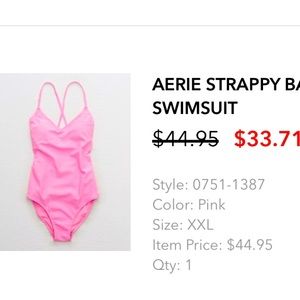 Aerie Strappy Back One Piece Swim Suit💕